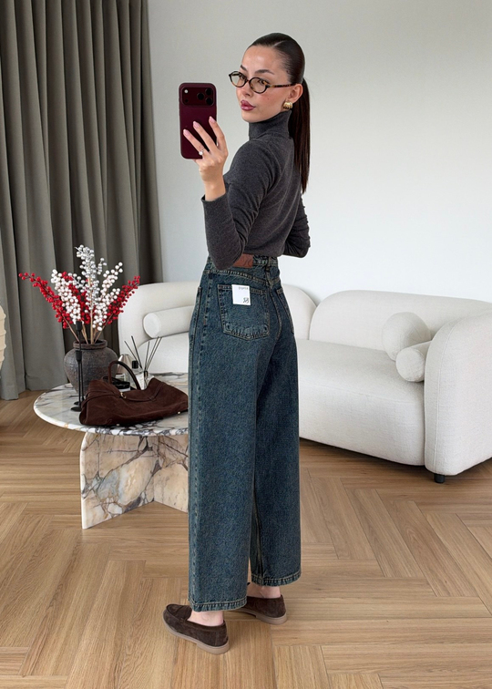 Barrel Parçalı Jean ARA MAVİ