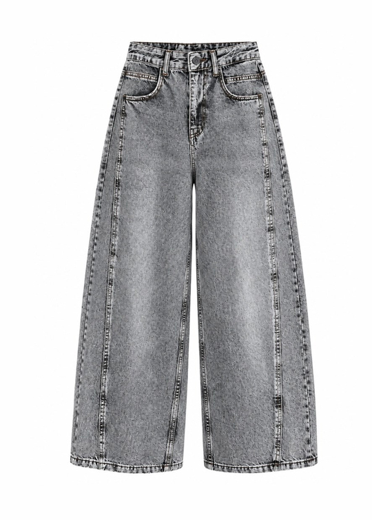 Barrel Parçalı Jean GRİ