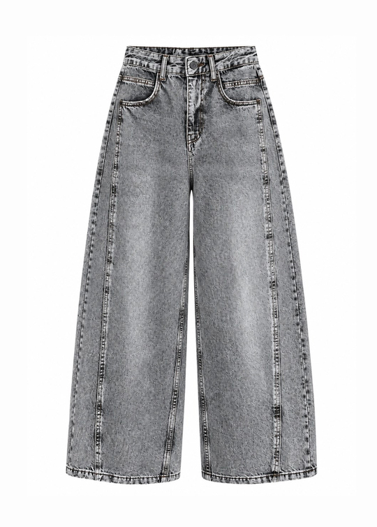 Barrel Parçalı Jean GRİ