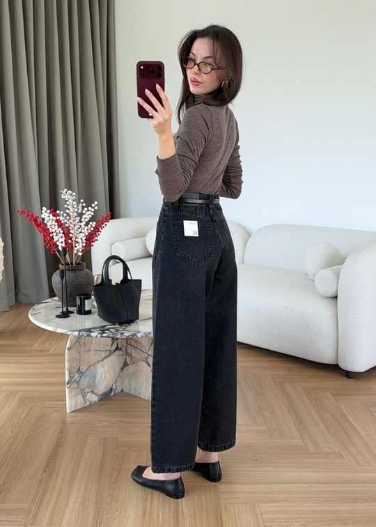 Barrel Parçalı Jean SİYAH
