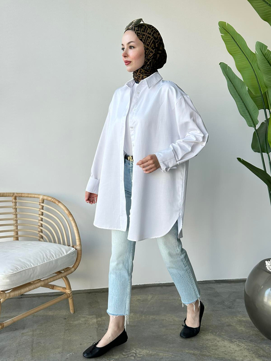 Basic Poplin Tunik BEYAZ