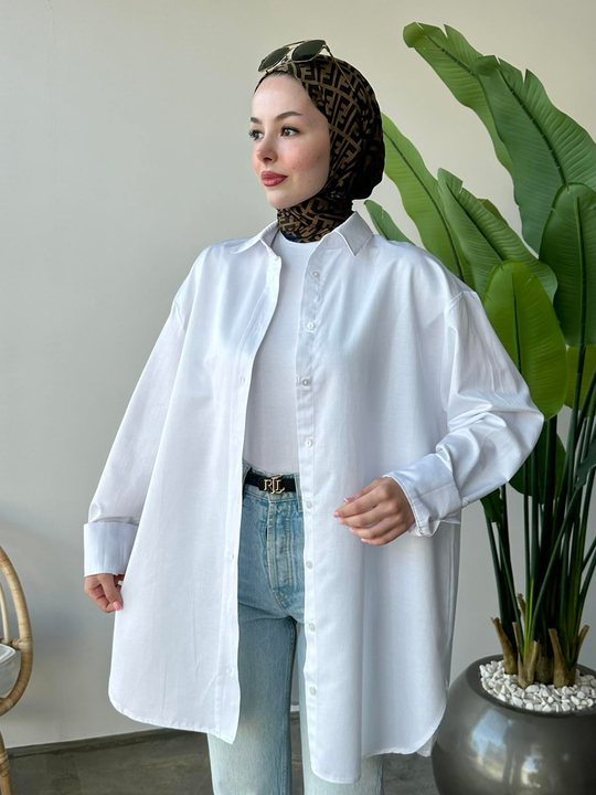 Basic Poplin Tunik BEYAZ
