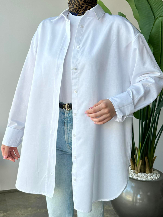 Basic Poplin Tunik BEYAZ