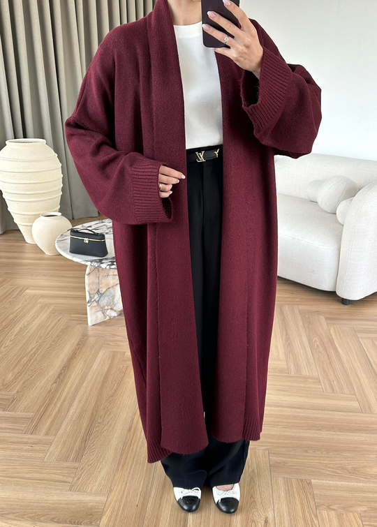 Basic Uzun Hırka BORDO
