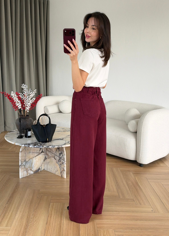 Beli Lastikli Tensel Karışımlı Jean BORDO