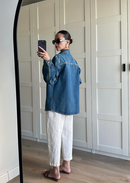 Benetton Denim Ceket Koyu Mavi