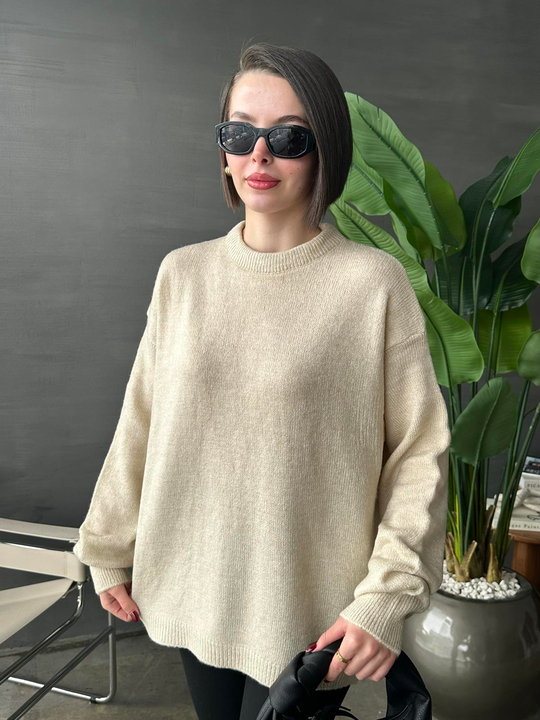 Bisiklet Yaka Basic Kazak BEJ
