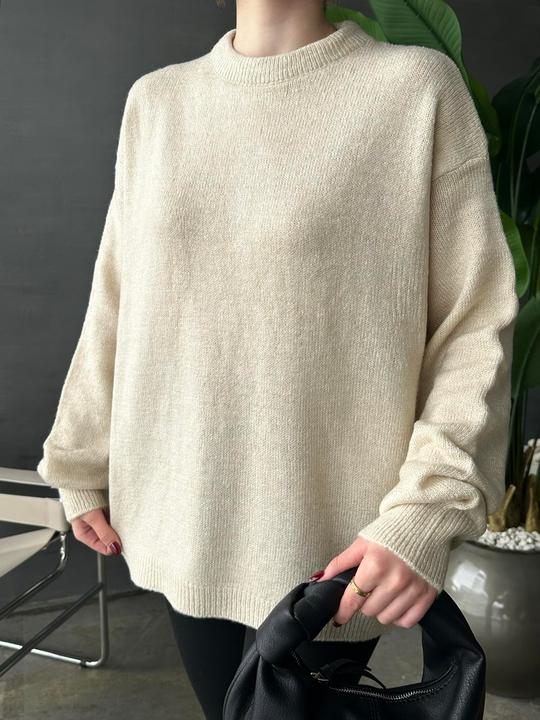 Bisiklet Yaka Basic Kazak BEJ