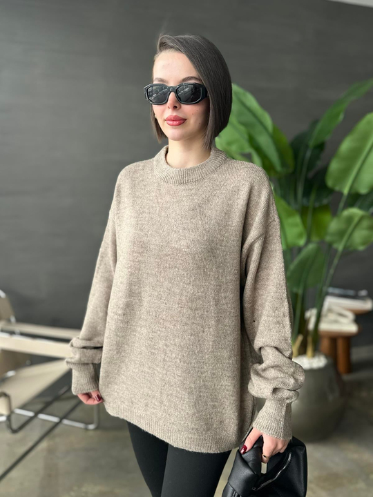 Bisiklet Yaka Basic Kazak VİZON