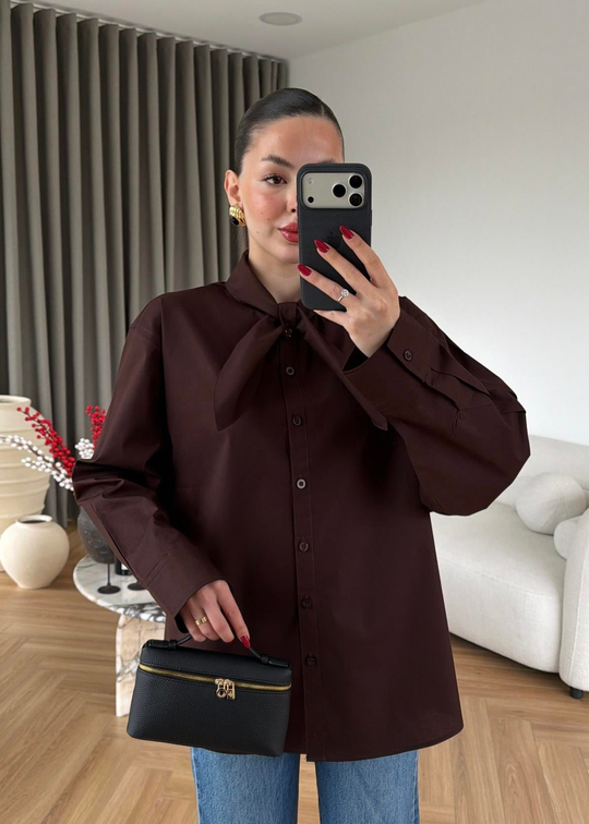 Bloom Yaka Detaylı Gömlek ACI KAHVE