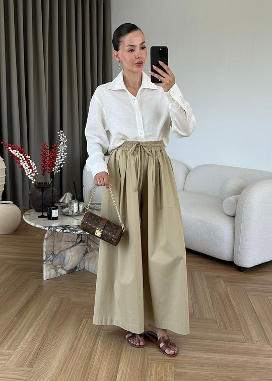 Bol Poplin Pantolon CAMEL