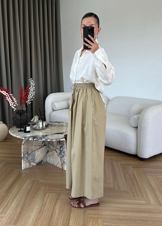 Bol Poplin Pantolon CAMEL