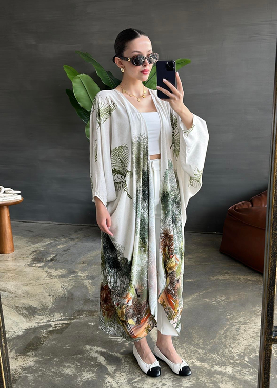 Botanik Desenli Kimono RENKLİ