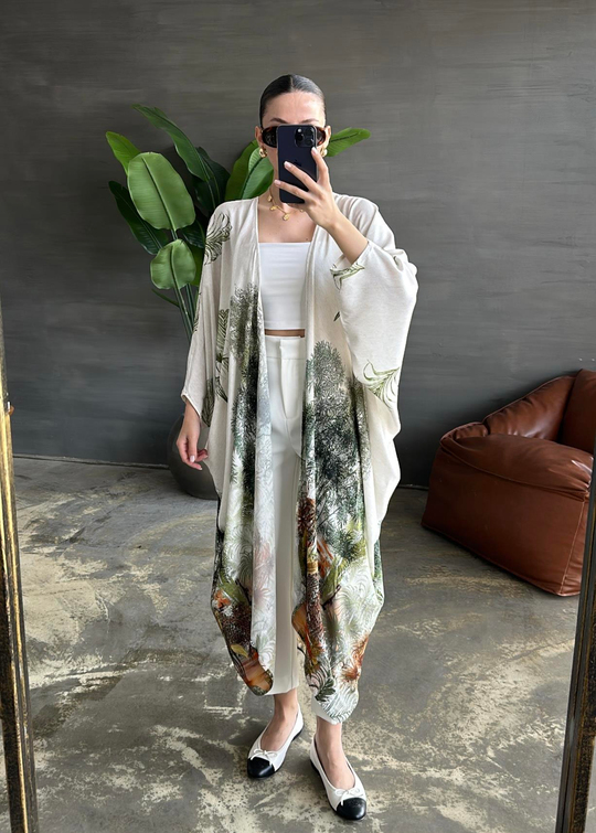 Botanik Desenli Kimono RENKLİ