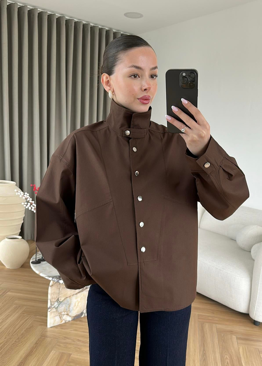 Botwing Çıtçıtlı Gömlek ACI KAHVE