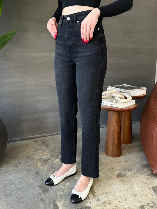 Boyfit Kesik Paça Jean ANTRASİT