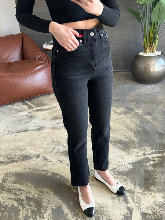 Boyfit Kesik Paça Jean ANTRASİT