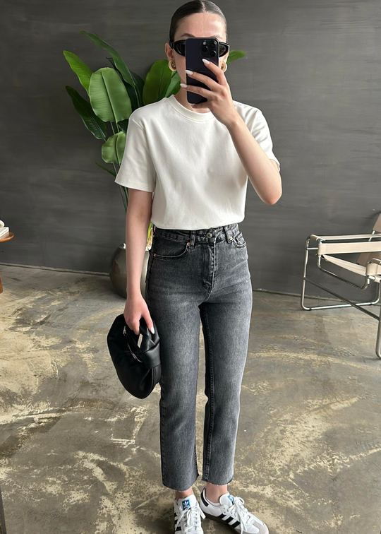 Boyfit Kesik Paça Jean FÜME