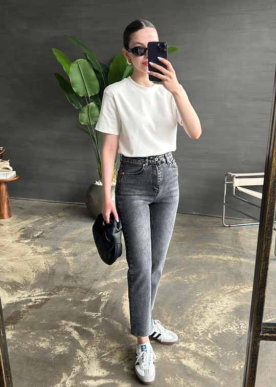 Boyfit Kesik Paça Jean FÜME