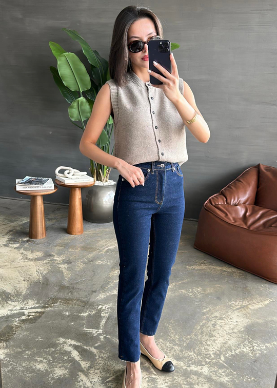 Boyfit Kesik Paça Jean KOYU LACİVERT