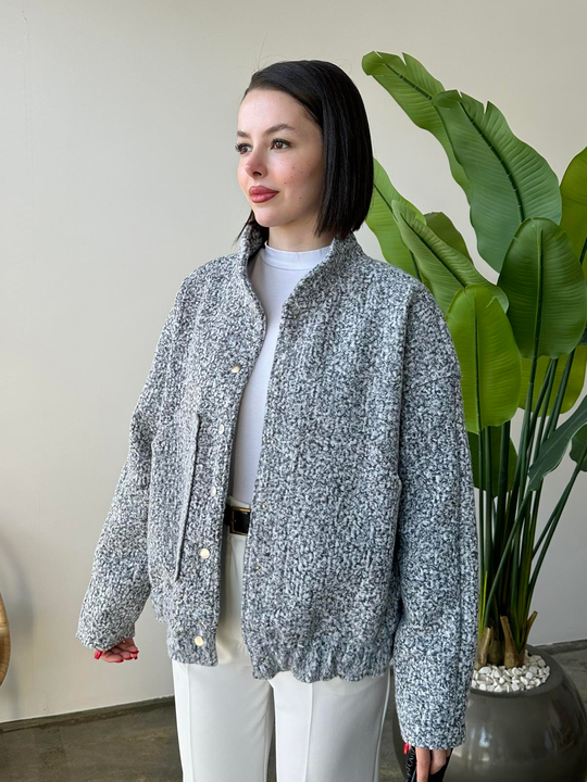 Buklet Bomber Ceket GRİ