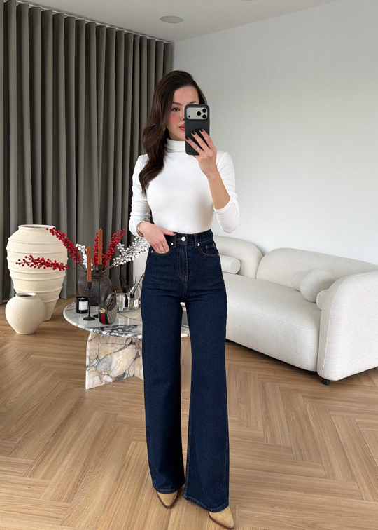 Casual Düz Jean LACİVERT