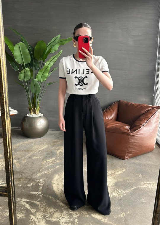 Celin Baskılı Tişört BEYAZ