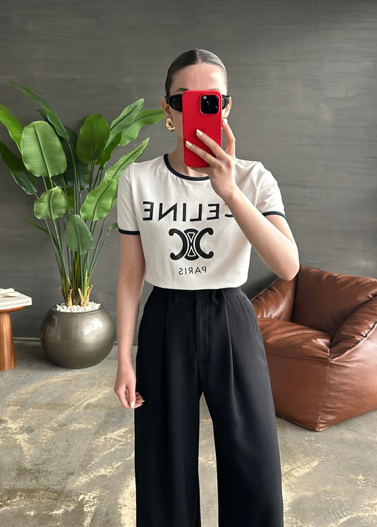 Celin Baskılı Tişört BEYAZ