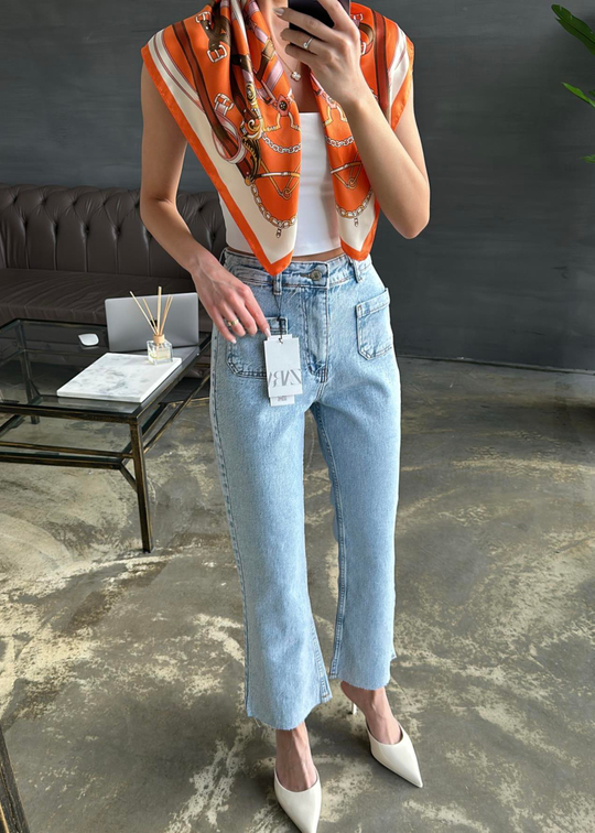 Cepli Flare Jean BUZ MAVİ