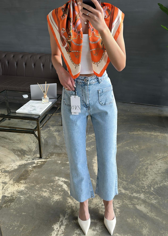 Cepli Flare Jean BUZ MAVİ