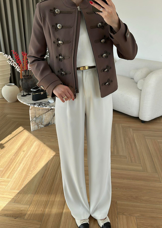 Çin Esintili Blazer KAHVE
