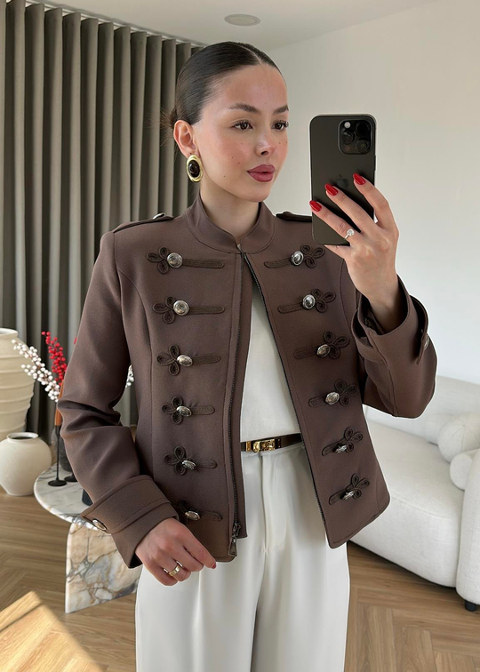 Çin Esintili Blazer KAHVE