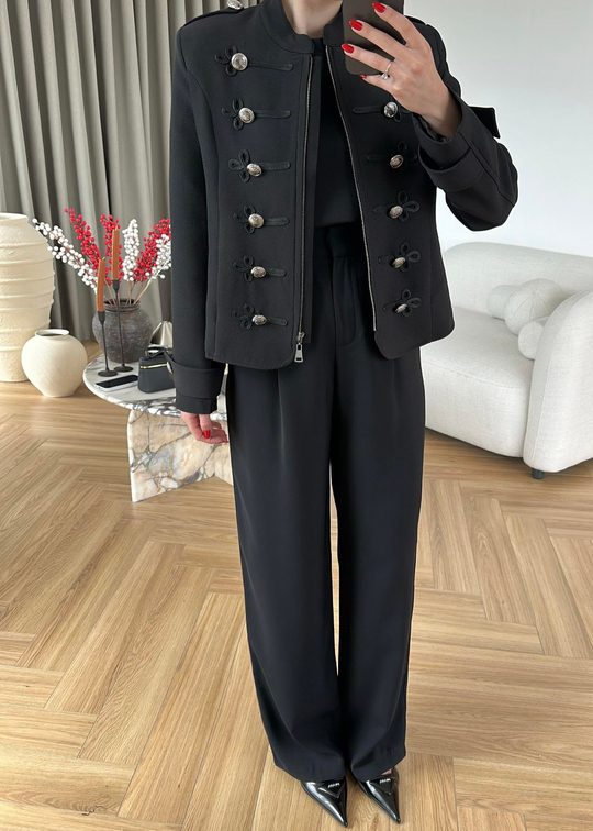 Çin Esintili Blazer SİYAH