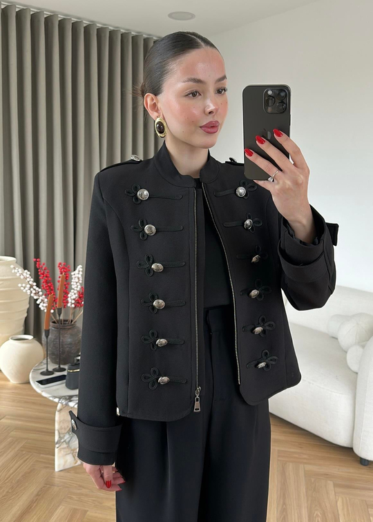 Çin Esintili Blazer SİYAH