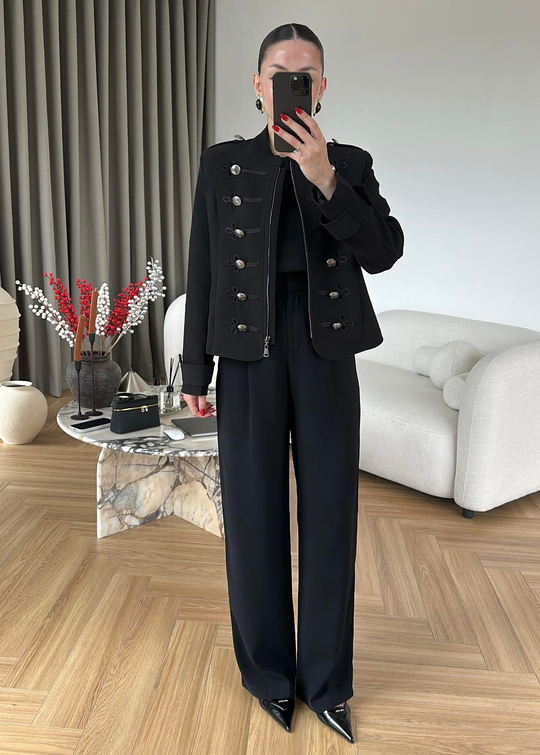 Çin Esintili Blazer SİYAH