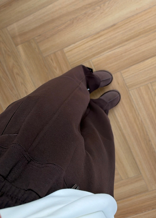 Çıtçıtlı Scuba Pantolon ACI KAHVE