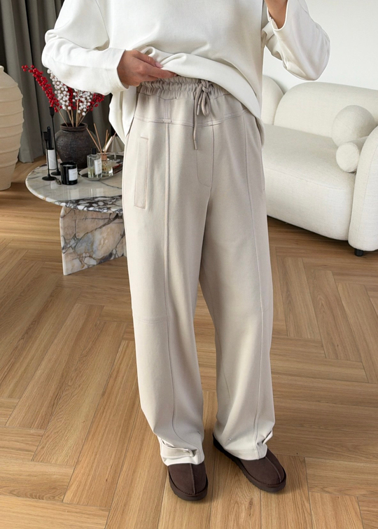 Çıtçıtlı Scuba Pantolon TAŞ