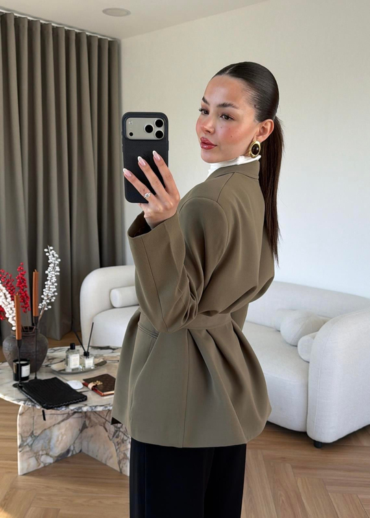 Clara Bağlamalı Ceket HAKİ