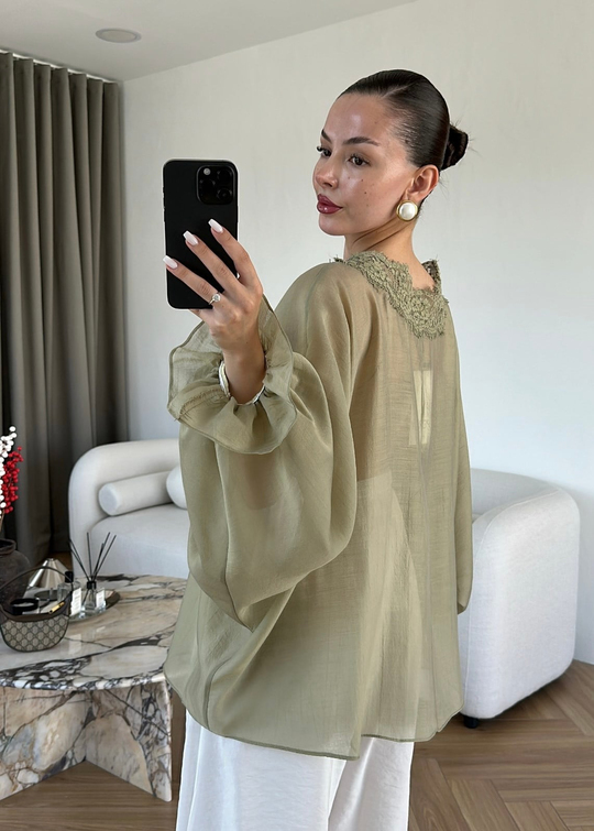 Dantelli Transparan Kimono ÇAĞLA