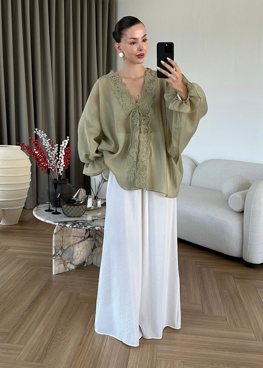 Dantelli Transparan Kimono ÇAĞLA