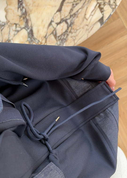 Denim Detaylı Eşofman Takım LACİVERT