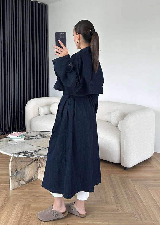 Denim Premium Trençkot LACİVERT