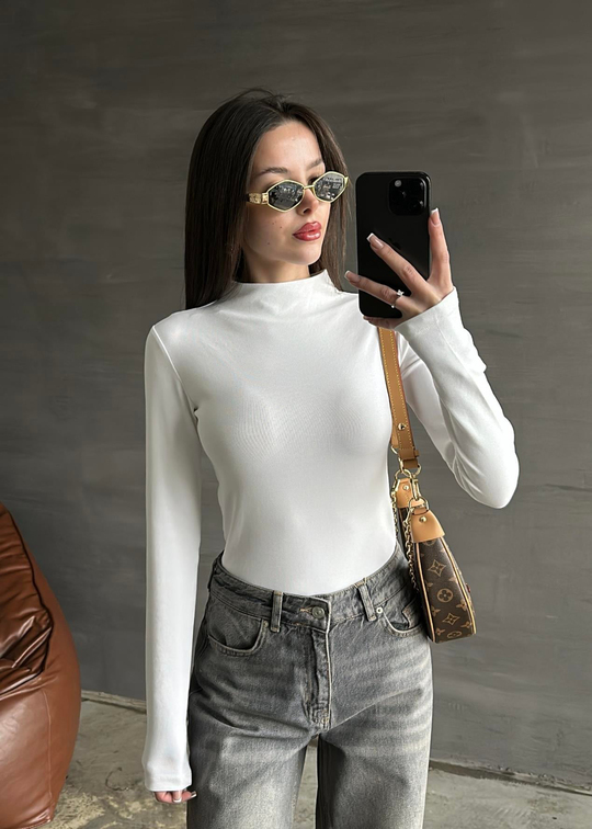 Dilvin Balıkçı Yaka Top Bluz EKRU
