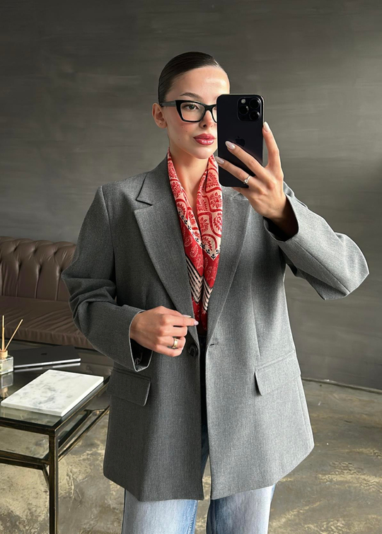 Dilvin Blazer Ceket GRİ