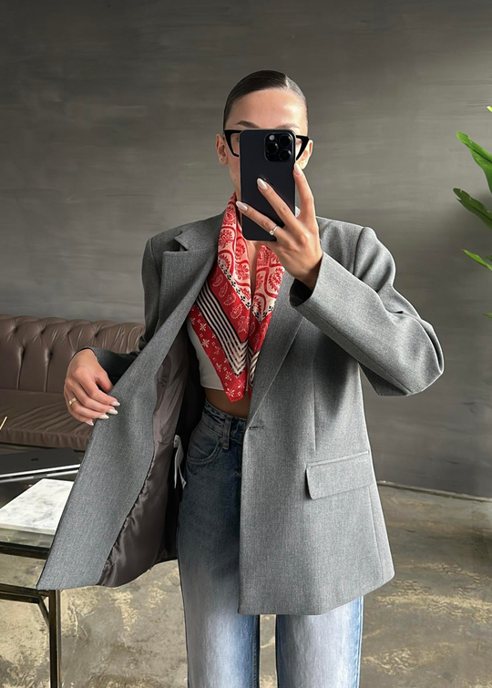 Dilvin Blazer Ceket GRİ