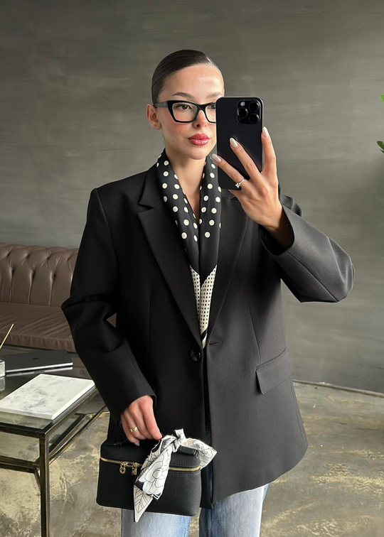Dilvin Blazer Ceket SİYAH