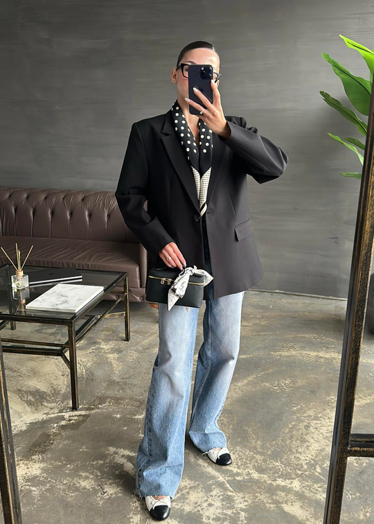 Dilvin Blazer Ceket SİYAH