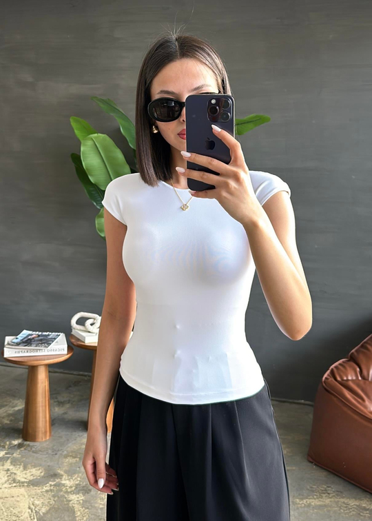 Dilvin Fit Tişört BEYAZ