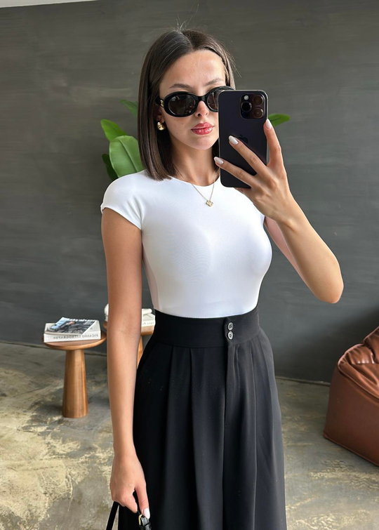 Dilvin Fit Tişört BEYAZ