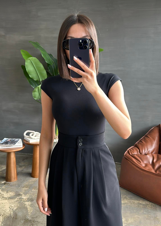 Dilvin Fit Tişört SİYAH